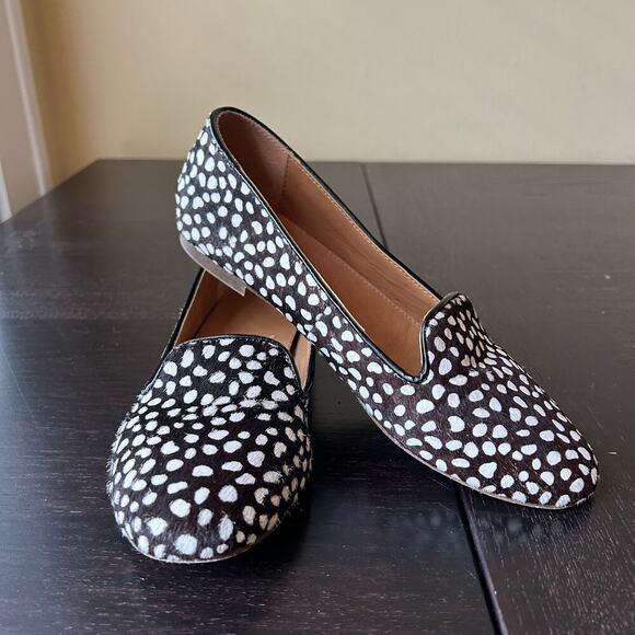 J. CREW Cora Leopard Calf Hair Smoking women’s size 8 Flats - Picture 3 of 8